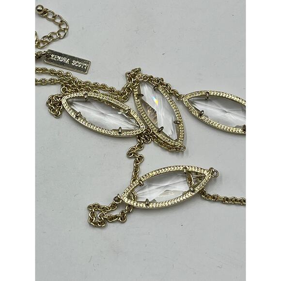 Kendra Scott Tory Necklace
Faceted Marquise Clear Crystal
Long Station Chain - Picture 9 of 12